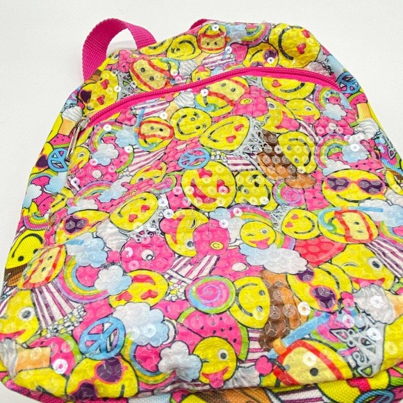 Small Emoji Sequin Back Pack - Preowned 10" x 10" x 3" - Picture 6 of 8